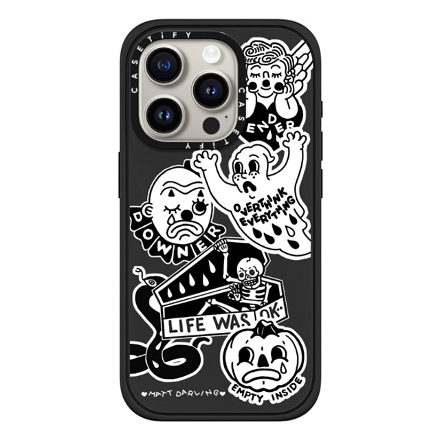 Matt Darling x CASETiFY iPhone 15 Pro ケース マットブラック インパクトケース MagSafe対応 matt darling sticker case