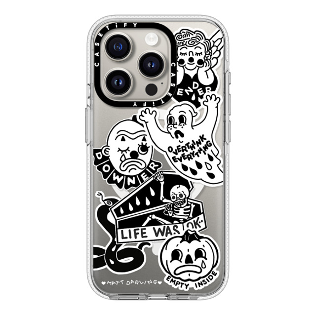 Matt Darling x CASETiFY iPhone 15 Pro ケース クリア クリア ケース MagSafe対応 matt darling sticker case