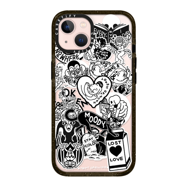 Matt Darling x CASETiFY iPhone 13 ケース ブラック インパクトケース matt darling sticker collage