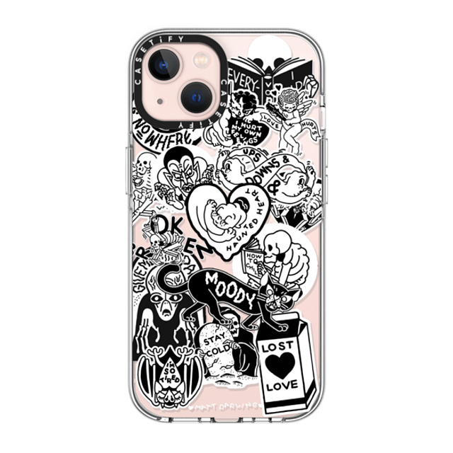 Matt Darling x CASETiFY iPhone 13 ケース クリア クリア ケース MagSafe対応 matt darling sticker collage