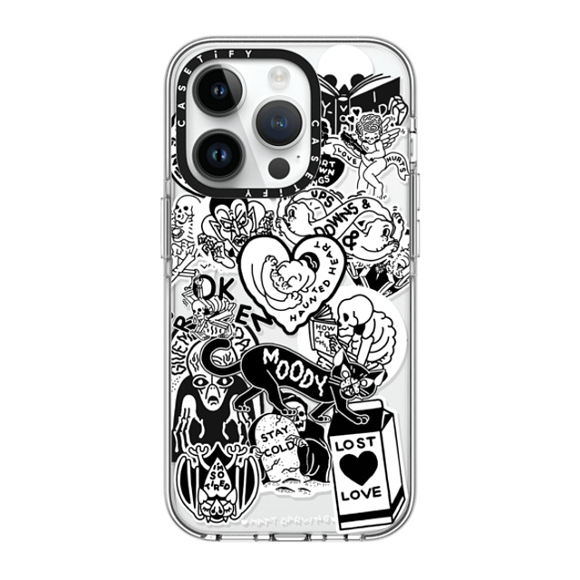 Matt Darling x CASETiFY iPhone 14 Pro ケース クリア クリア ケース MagSafe対応 matt darling sticker collage