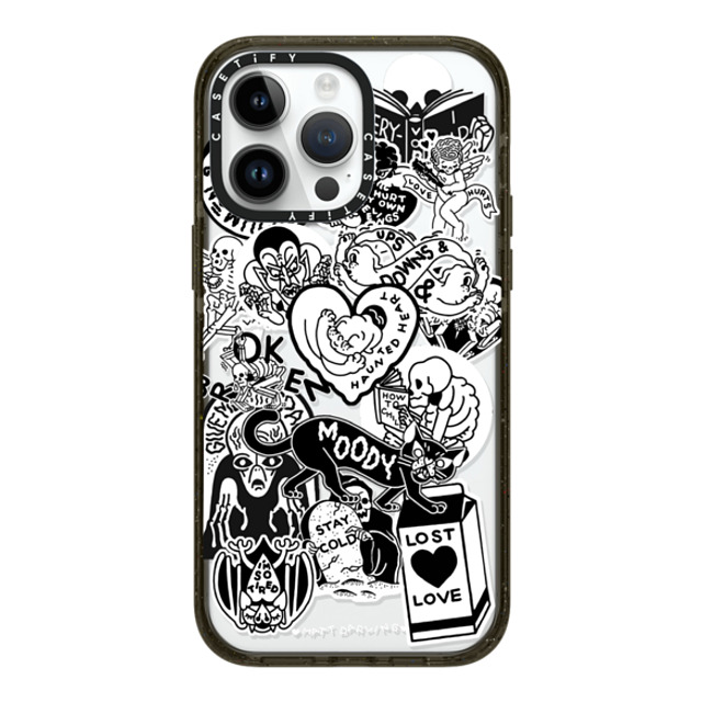 Matt Darling x CASETiFY iPhone 14 Pro Max ケース ブラック インパクトケース MagSafe対応 matt darling sticker collage