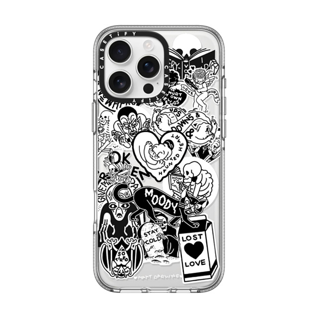 Matt Darling x CASETiFY iPhone 16 Pro Max ケース クリア クリア ケース MagSafe対応 matt darling sticker collage