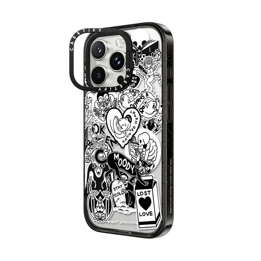 Impact Ring Stand iPhone 16 Pro Max Case MagSafe Compatible - matt darling sticker collage