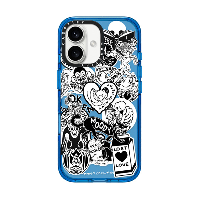 Matt Darling x CASETiFY iPhone 16 Case スカイブルー Impact Case matt darling sticker collage Matt Darling x CASETiFY iPhone 16 Case スカイブルー Impact Case matt darling sticker collage