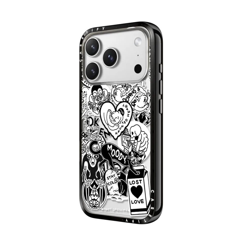 Compact iPhone 17 Pro Max Case MagSafe Compatible - matt darling sticker collage