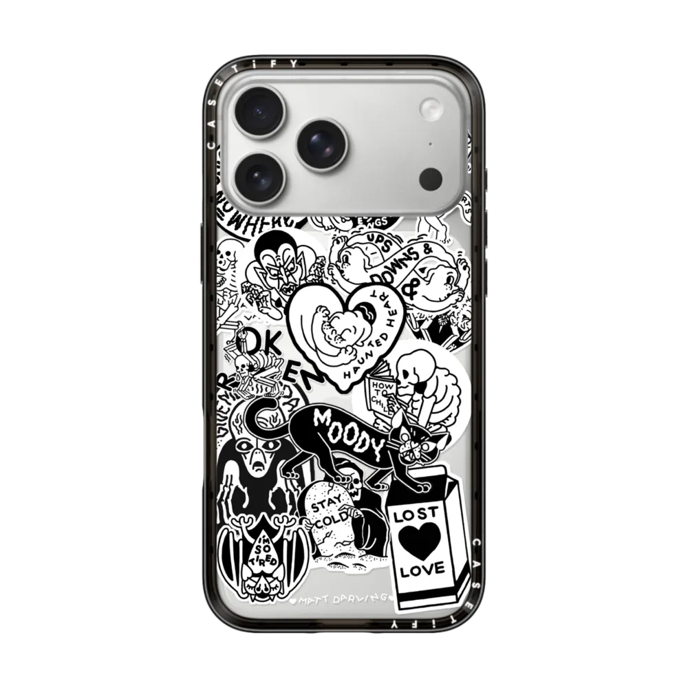 Compact iPhone 17 Pro Max Case MagSafe Compatible - matt darling sticker collage