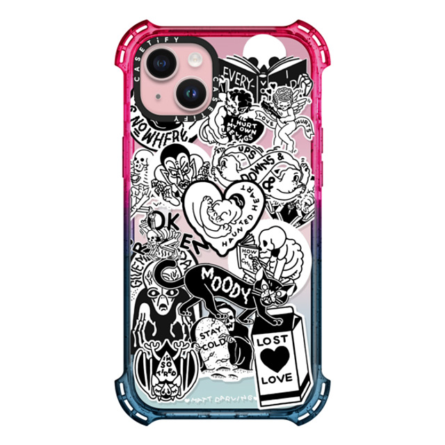 Matt Darling x CASETiFY iPhone 15 Plus ケース Cotton Candy バウンスケース matt darling sticker collage