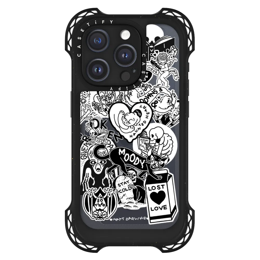 Ultra Bounce iPhone 15 Pro Case MagSafe Compatible - matt darling sticker collage