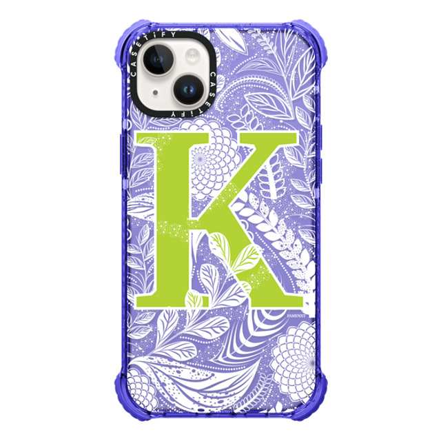Famenxt x CASETiFY iPhone 14 Plus Case Peri Purple ウルトラインパクトケース K Initial Monogram Art Mother's Day Famenxt x CASETiFY iPhone 14 Plus Case Peri Purple ウルトラインパクトケース K Initial Monogram Art Mother's Day