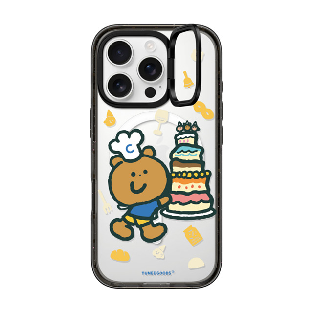 CASETiFY iPhone 16 Pro ケース ブラック インパクトリングスタンドケース MagSafe対応 Patissiere Bear tunee goods influencer Mother's Day CASETiFY iPhone 16 Pro ケース ブラック インパクトリングスタンドケース MagSafe対応 Patissiere Bear tunee goods influencer Mother's Day
