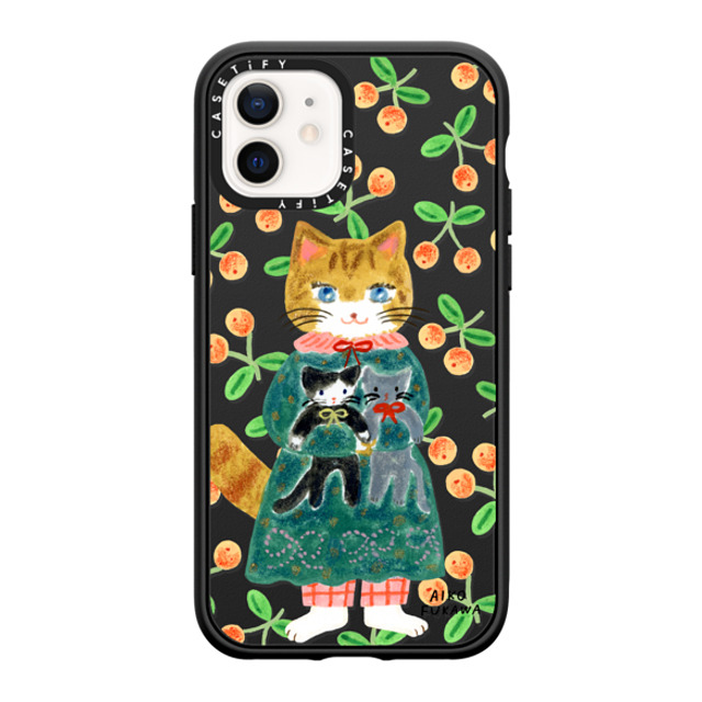 Aiko Fukawa x CASETiFY iPhone 12 Case マットブラック インパクトケース cat and stuffed cats Mother's Day Aiko Fukawa x CASETiFY iPhone 12 Case マットブラック インパクトケース cat and stuffed cats Mother's Day