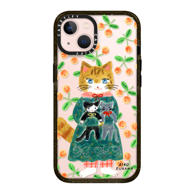 Aiko Fukawa x CASETiFY iPhone 13 ケース ブラック インパクトケース cat and stuffed cats