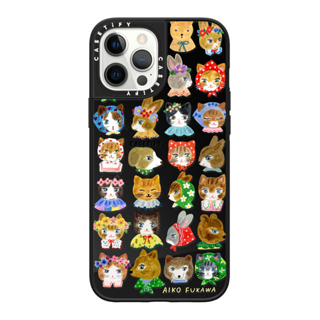 Aiko Fukawa x CASETiFY iPhone 12 Pro Max Case Black on Black ミラーケース MagSafe対応 fluffy little friends Father's Day Aiko Fukawa x CASETiFY iPhone 12 Pro Max Case Black on Black ミラーケース MagSafe対応 fluffy little friends Father's Day
