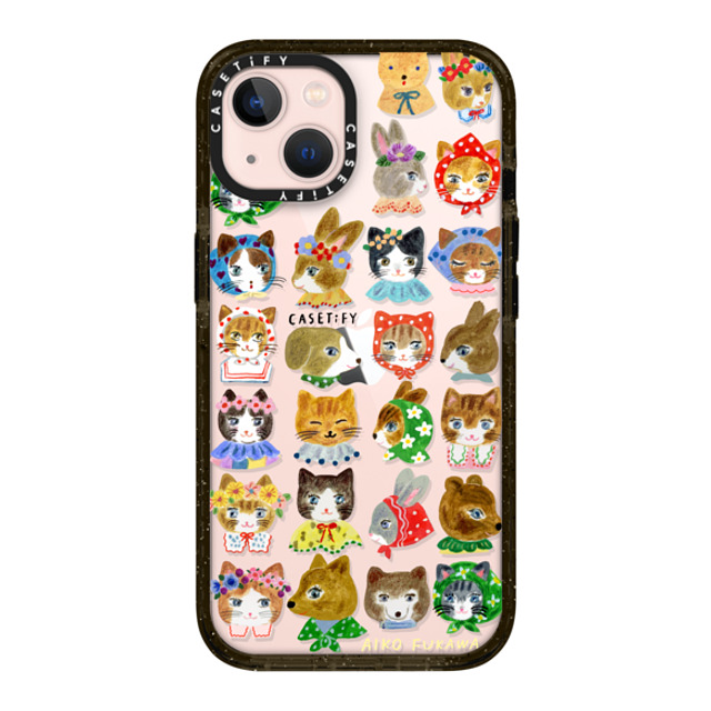 Aiko Fukawa x CASETiFY iPhone 13 ケース ブラック インパクトケース fluffy little friends