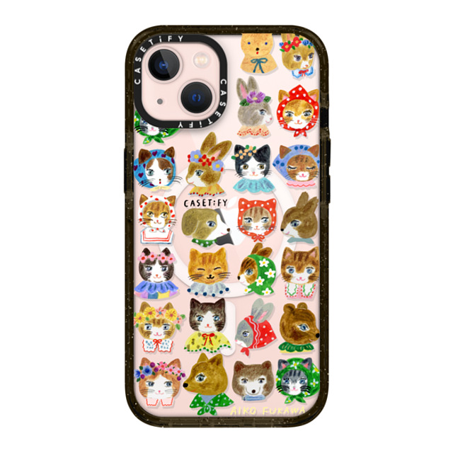 Aiko Fukawa x CASETiFY iPhone 13 ケース ブラック インパクトケース MagSafe対応 fluffy little friends