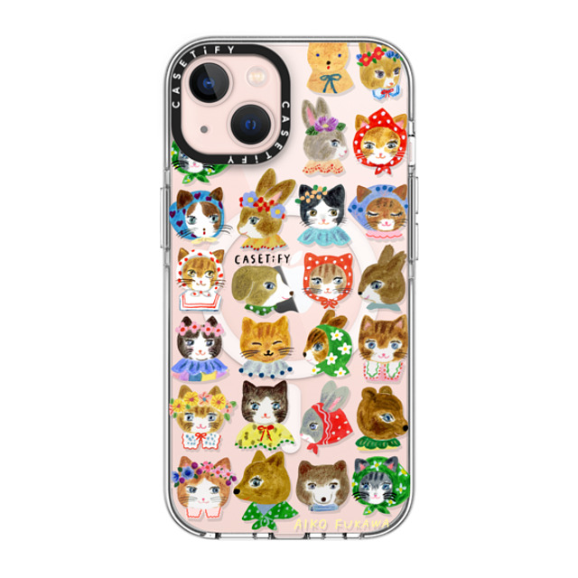 Aiko Fukawa x CASETiFY iPhone 13 ケース クリア クリア ケース MagSafe対応 fluffy little friends