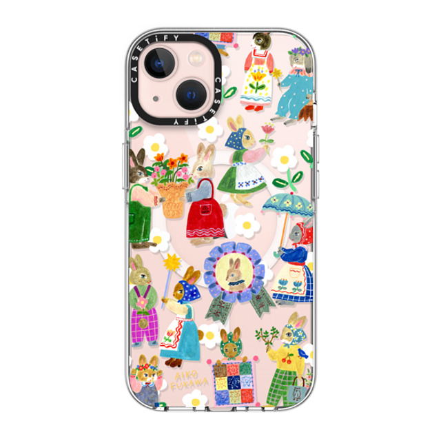 Aiko Fukawa x CASETiFY iPhone 13 ケース クリア クリア ケース MagSafe対応 RABBIT lover