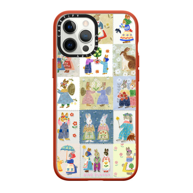 Aiko Fukawa x CASETiFY iPhone 12 Pro Max ケース Matte Red インパクトケース RABBIT sweet patch work