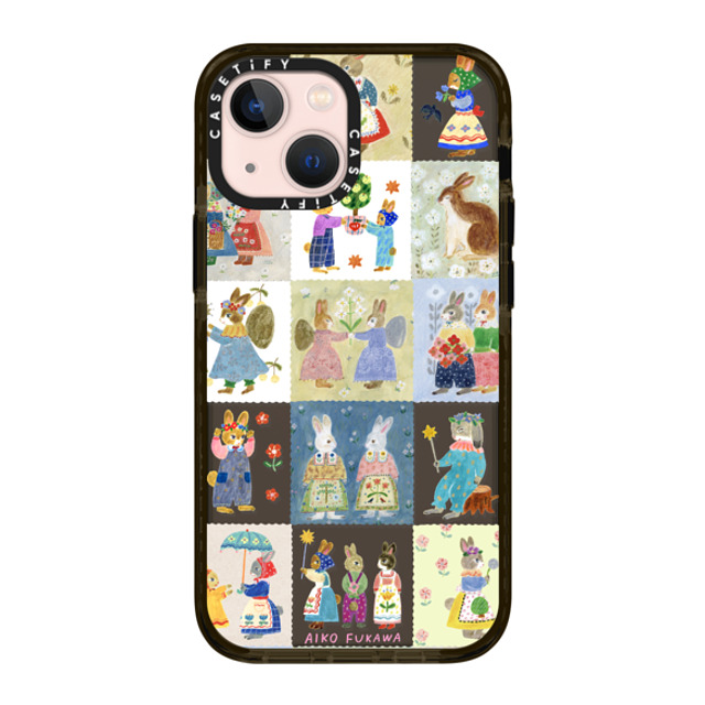 Aiko Fukawa x CASETiFY iPhone 13 Mini ケース ブラック インパクトケース RABBIT sweet patch work