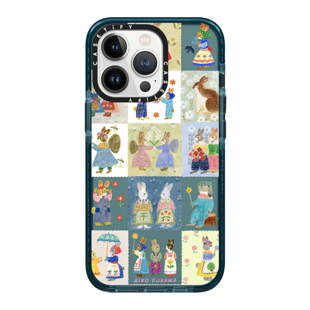 Aiko Fukawa x CASETiFY iPhone 13 Pro ケース Pacific Blue インパクトケース RABBIT sweet patch work