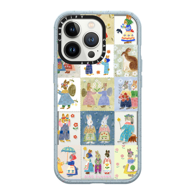 Aiko Fukawa x CASETiFY iPhone 13 Pro ケース Matte Vapor Blue インパクトケース RABBIT sweet patch work