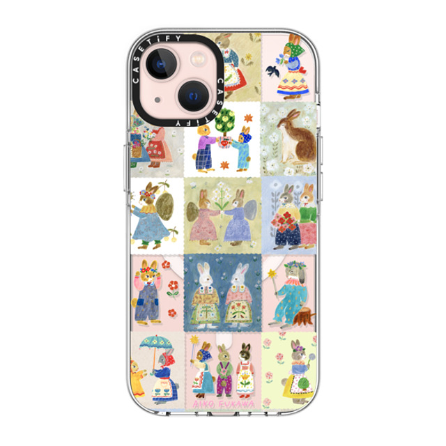 Aiko Fukawa x CASETiFY iPhone 13 ケース クリア クリア ケース MagSafe対応 RABBIT sweet patch work