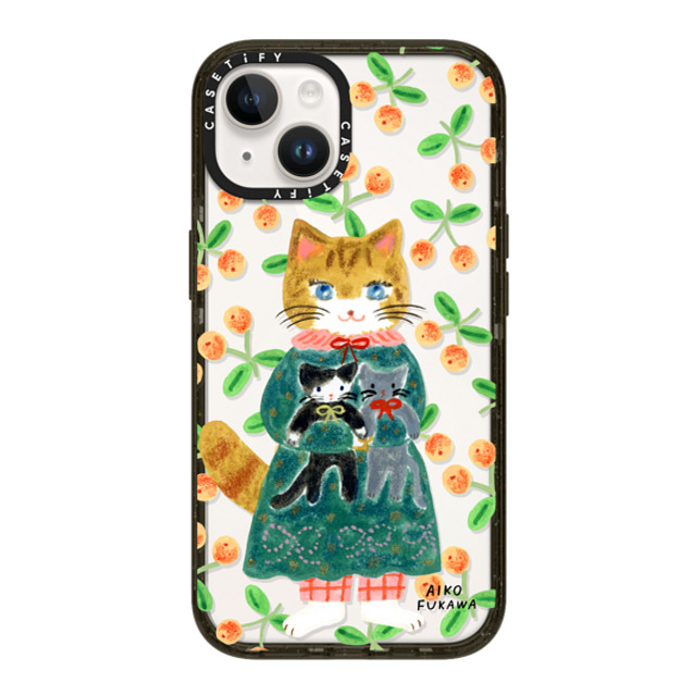 Aiko Fukawa x CASETiFY iPhone 14 ケース ブラック インパクトケース cat and stuffed cats