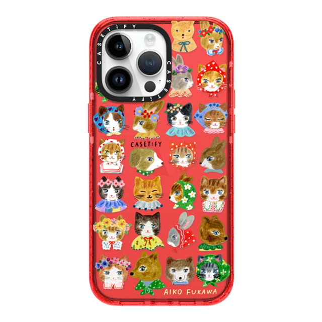 Aiko Fukawa x CASETiFY iPhone 14 Pro Max ケース レッド インパクトケース fluffy little friends