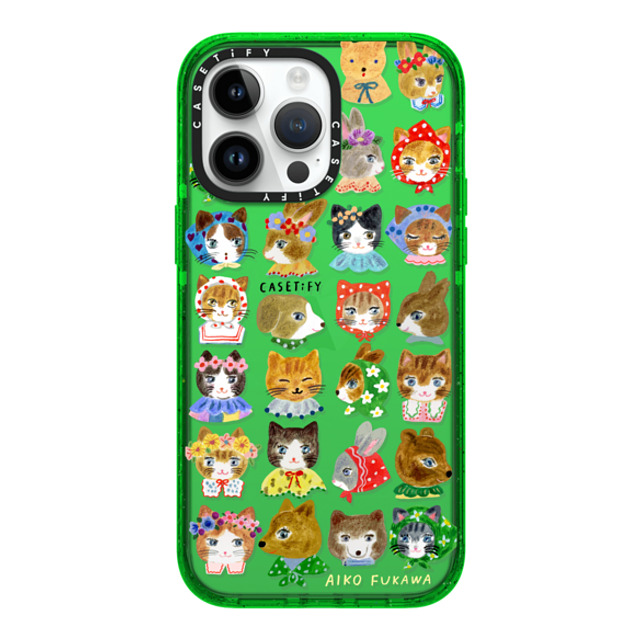 Aiko Fukawa x CASETiFY iPhone 14 Pro Max Case グリーン インパクトケース fluffy little friends Mother's Day Aiko Fukawa x CASETiFY iPhone 14 Pro Max Case グリーン インパクトケース fluffy little friends Mother's Day