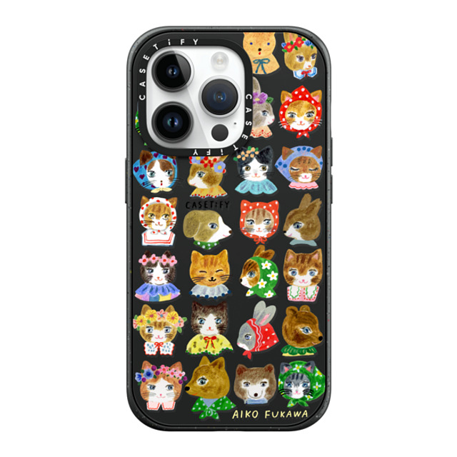 Aiko Fukawa x CASETiFY iPhone 14 Pro ケース マットブラック インパクトケース MagSafe対応 fluffy little friends