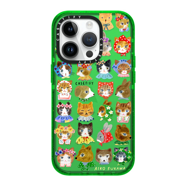 Aiko Fukawa x CASETiFY iPhone 14 Pro Case グリーン Impact Case fluffy little friends Aiko Fukawa x CASETiFY iPhone 14 Pro Case グリーン Impact Case fluffy little friends