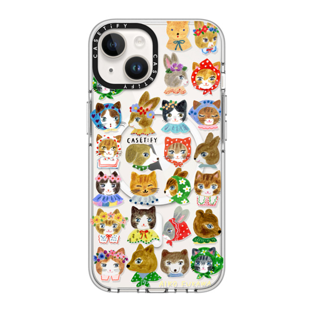 Aiko Fukawa x CASETiFY iPhone 14 Case Clear Clear Case MagSafe Compatible fluffy little friends Aiko Fukawa x CASETiFY iPhone 14 Case Clear Clear Case MagSafe Compatible fluffy little friends