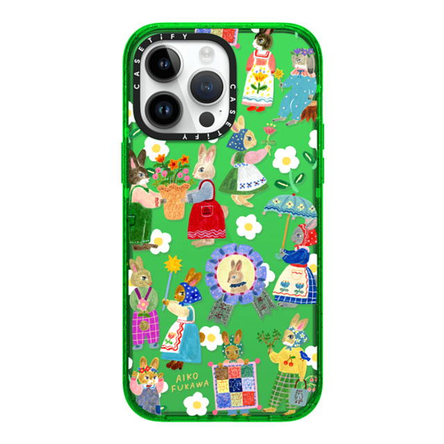 Aiko Fukawa x CASETiFY iPhone 14 Pro Max Case グリーン Impact Case RABBIT lover Aiko Fukawa x CASETiFY iPhone 14 Pro Max Case グリーン Impact Case RABBIT lover