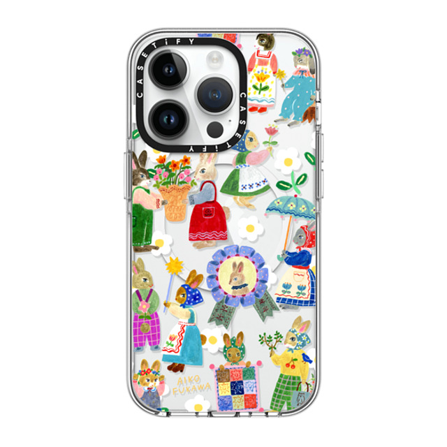 Aiko Fukawa x CASETiFY iPhone 14 Pro ケース クリア クリア ケース MagSafe対応 RABBIT lover