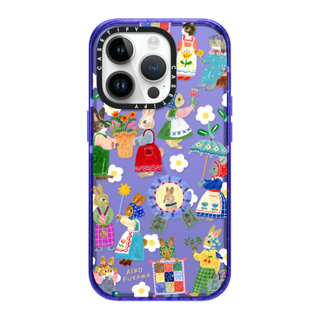 Aiko Fukawa x CASETiFY iPhone 14 Pro �P�[�X Peri Purple �C���p�N�g�P�[�X RABBIT lover