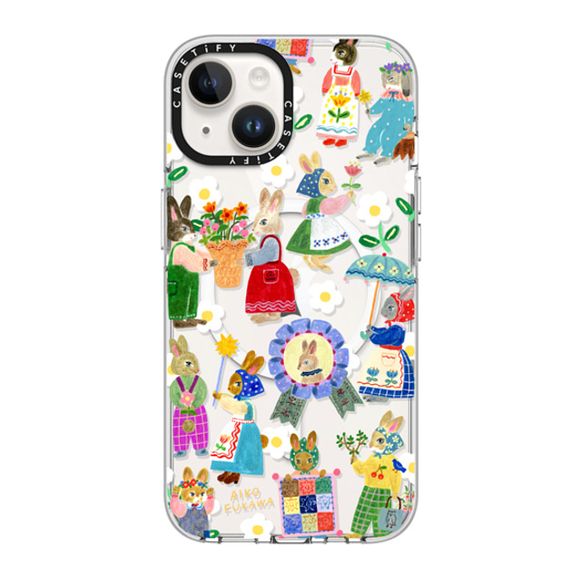 Aiko Fukawa x CASETiFY iPhone 14 ケース クリア クリア ケース MagSafe対応 RABBIT lover