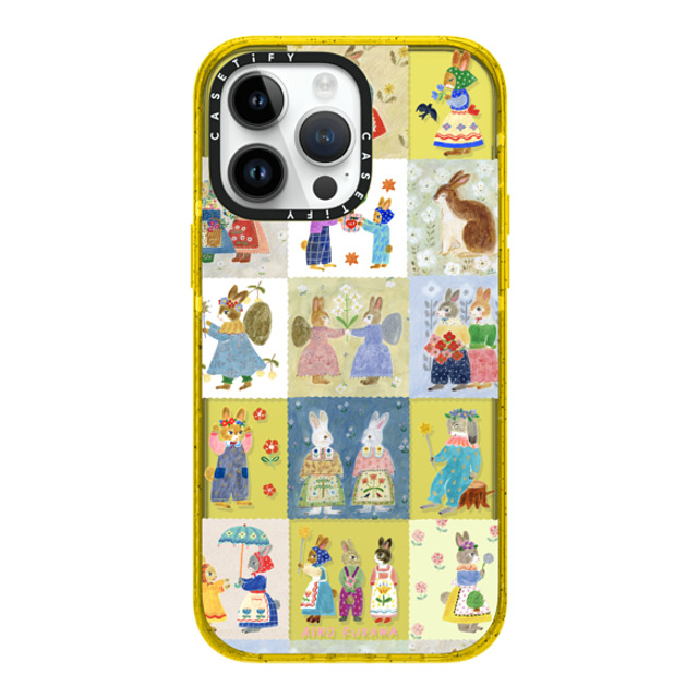 Aiko Fukawa x CASETiFY iPhone 14 Pro Max ケース イエロー インパクトケース RABBIT sweet patch work