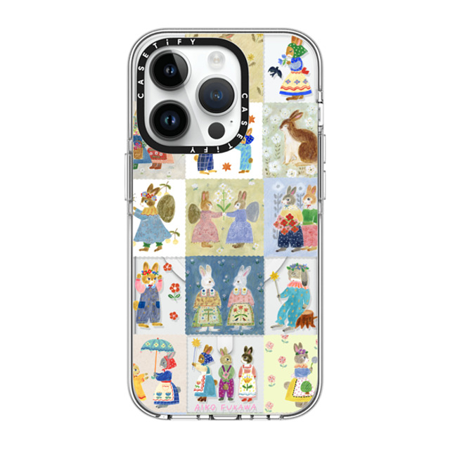 Aiko Fukawa x CASETiFY iPhone 14 Pro ケース クリア クリア ケース MagSafe対応 RABBIT sweet patch work