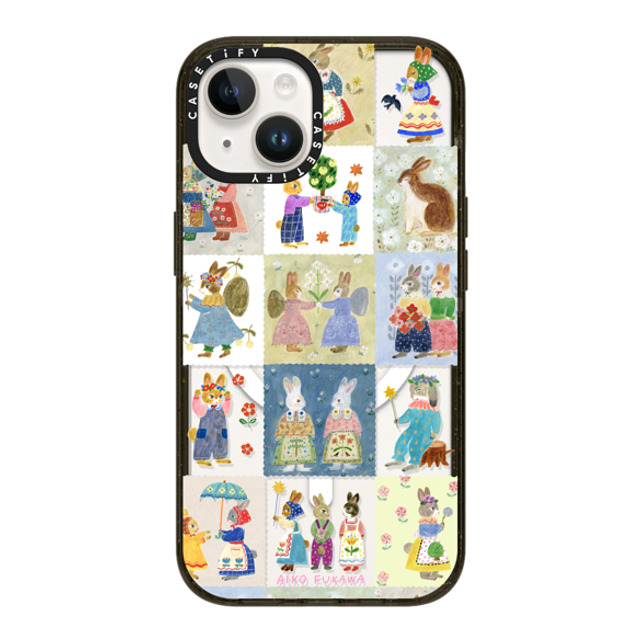 Aiko Fukawa x CASETiFY iPhone 14 ケース ブラック インパクトケース MagSafe対応 RABBIT sweet patch work