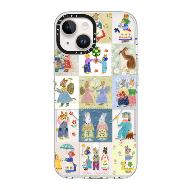 Aiko Fukawa x CASETiFY iPhone 14 ケース クリア クリア ケース MagSafe対応 RABBIT sweet patch work