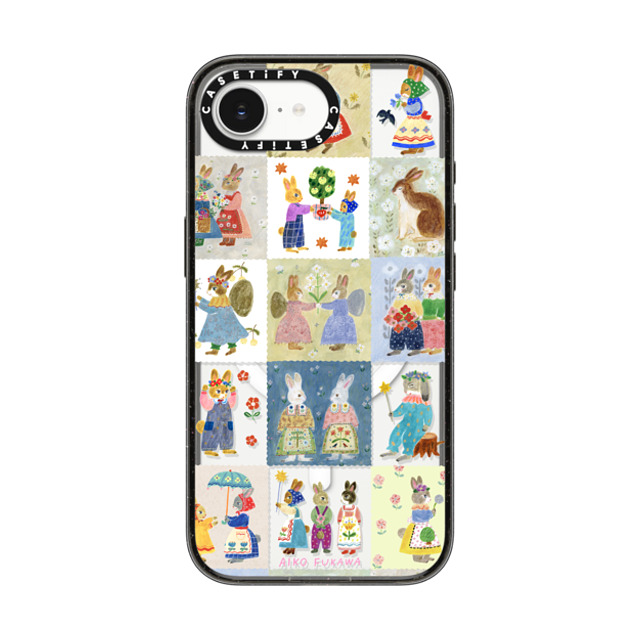 Aiko Fukawa x CASETiFY iPhone 16e ケース ブラック インパクトケース MagSafe対応 RABBIT sweet patch work Back to School Aiko Fukawa x CASETiFY iPhone 16e ケース ブラック インパクトケース MagSafe対応 RABBIT sweet patch work Back to School