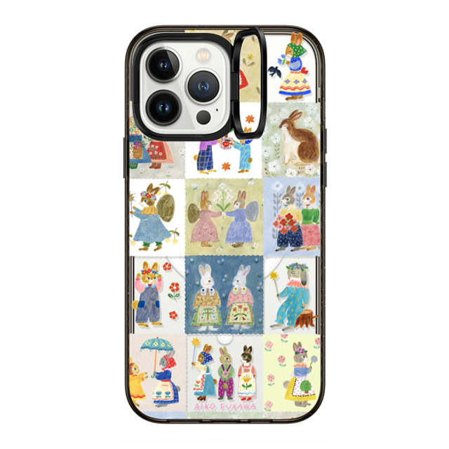 Aiko Fukawa x CASETiFY iPhone 13 Pro Max ケース ブラック インパクトリングスタンドケース MagSafe対応 RABBIT sweet patch work Father's Day Aiko Fukawa x CASETiFY iPhone 13 Pro Max ケース ブラック インパクトリングスタンドケース MagSafe対応 RABBIT sweet patch work Father's Day