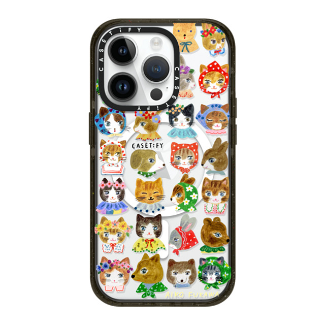 Aiko Fukawa x CASETiFY iPhone 14 Pro ケース ブラック インパクトケース MagSafe対応 fluffy little friends