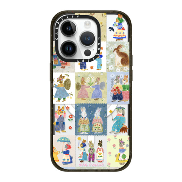 Aiko Fukawa x CASETiFY iPhone 14 Pro ケース ブラック インパクトケース MagSafe対応 RABBIT sweet patch work