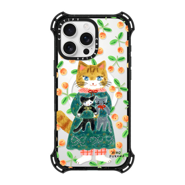 Aiko Fukawa x CASETiFY iPhone 16 Pro Max ケース ブラック バウンスケース cat and stuffed cats