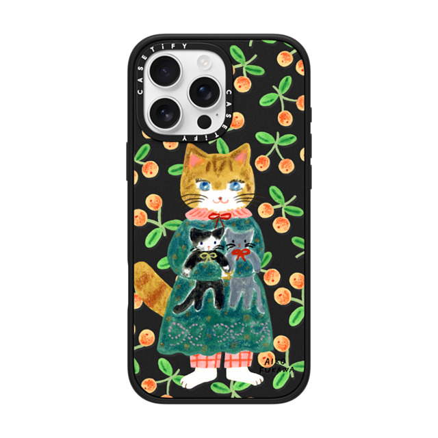 Aiko Fukawa x CASETiFY iPhone 16 Pro Max ケース マットブラック インパクトケース MagSafe対応 cat and stuffed cats