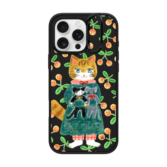 Aiko Fukawa x CASETiFY iPhone 16 Pro Max ケース マットブラック インパクトリングスタンドケース MagSafe対応 cat and stuffed cats