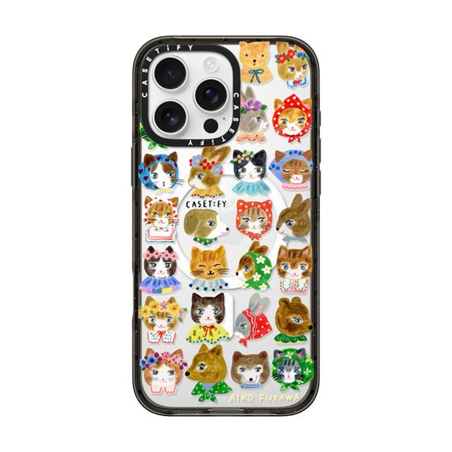 Aiko Fukawa x CASETiFY iPhone 16 Pro Max ケース ブラック インパクトケース MagSafe対応 fluffy little friends