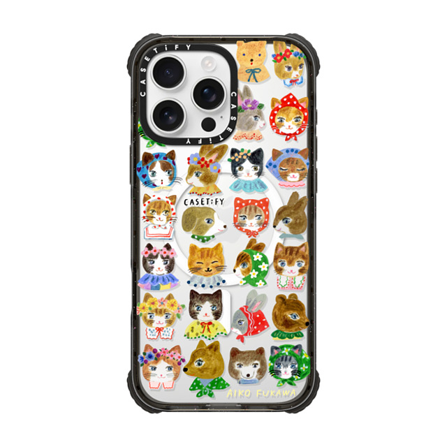 Aiko Fukawa x CASETiFY iPhone 16 Pro Max Case Black ウルトラ インパクトケース MagSafe 対応 fluffy little friends Aiko Fukawa x CASETiFY iPhone 16 Pro Max Case Black ウルトラ インパクトケース MagSafe 対応 fluffy little friends